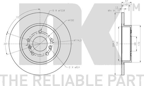 NK 202291 - Тормозной диск autospares.lv