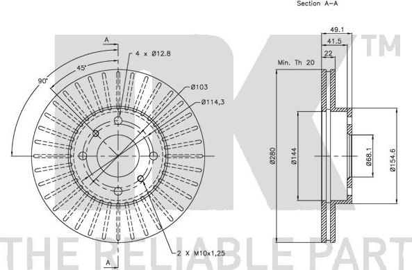 NK 202251 - Тормозной диск autospares.lv