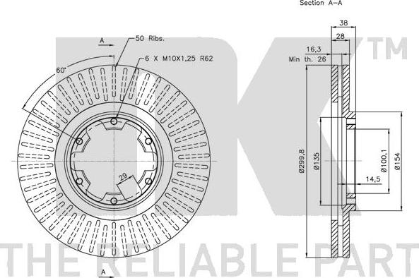 NK 202262 - Тормозной диск autospares.lv