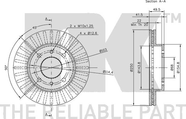 NK 202215 - Тормозной диск autospares.lv