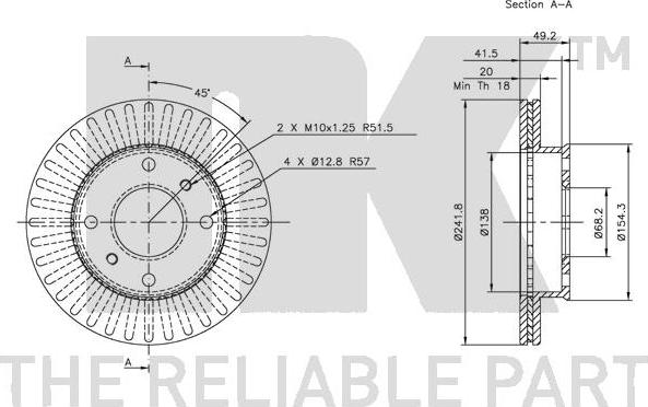 NK 202230 - Тормозной диск autospares.lv