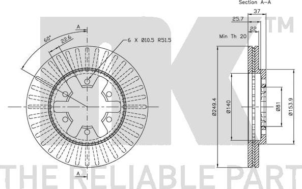 NK 202233 - Тормозной диск autospares.lv