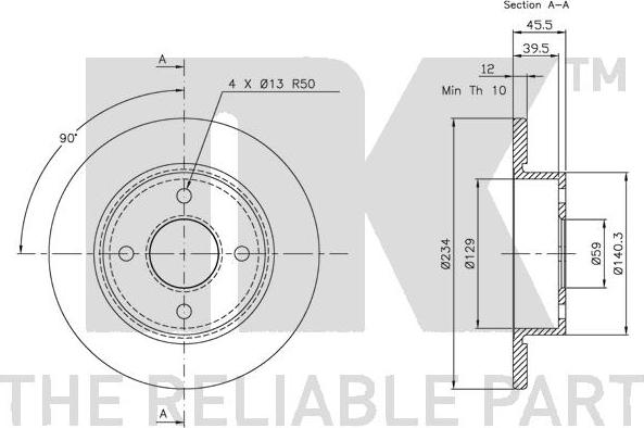 NK 312237 - Тормозной диск autospares.lv