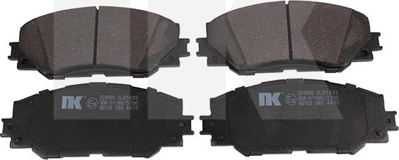 NK 224595 - Тормозные колодки, дисковые, комплект autospares.lv