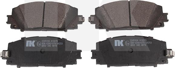 NK 2245104 - Тормозные колодки, дисковые, комплект autospares.lv