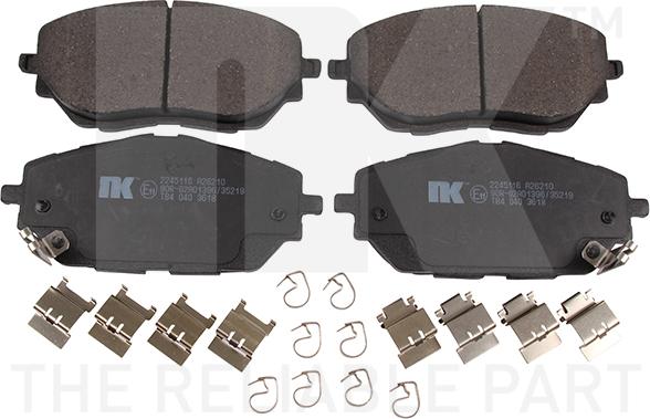 NK 2245116 - Тормозные колодки, дисковые, комплект autospares.lv