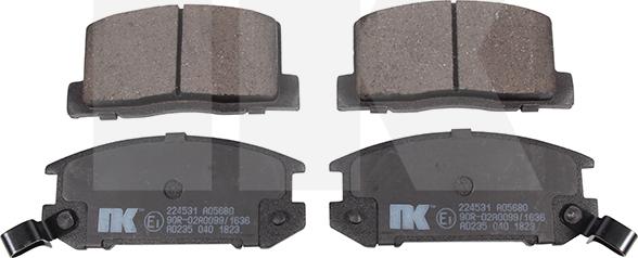 NK 224531 - Тормозные колодки, дисковые, комплект autospares.lv