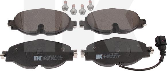 NK 2247113 - Тормозные колодки, дисковые, комплект autospares.lv