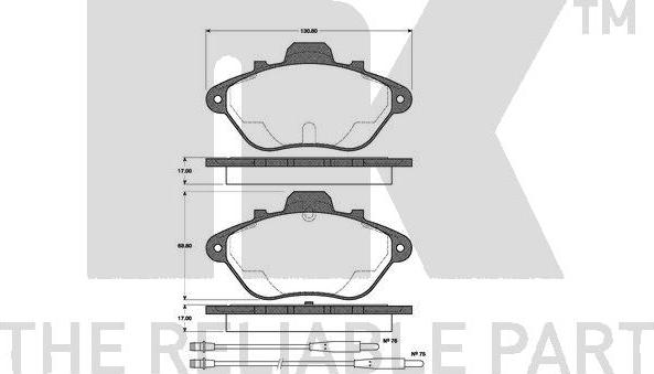 NK 221922 - Тормозные колодки, дисковые, комплект autospares.lv