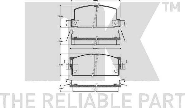 NK 221401 - Тормозные колодки, дисковые, комплект autospares.lv