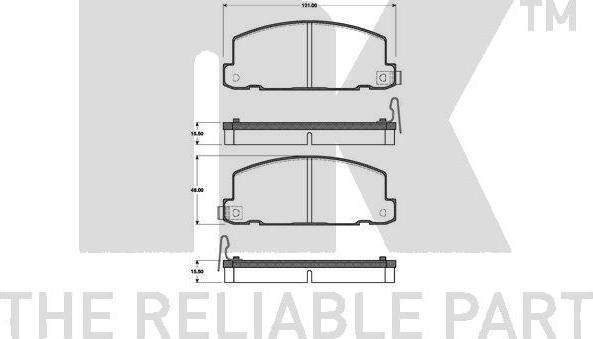 NK 221402 - Тормозные колодки, дисковые, комплект autospares.lv