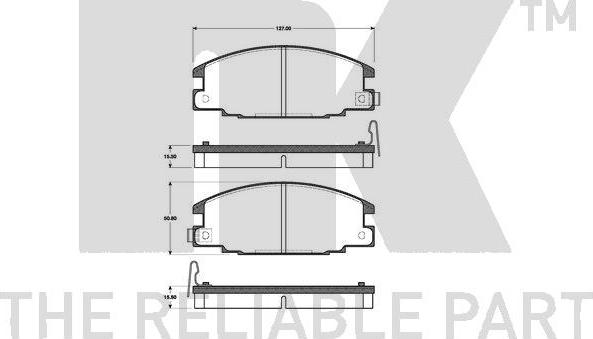 NK 221407 - Тормозные колодки, дисковые, комплект autospares.lv