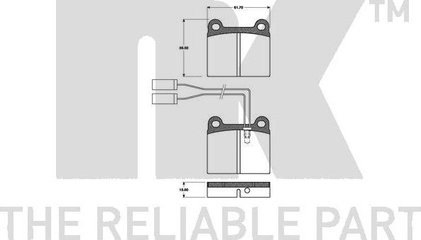 NK 221004 - Тормозные колодки, дисковые, комплект autospares.lv