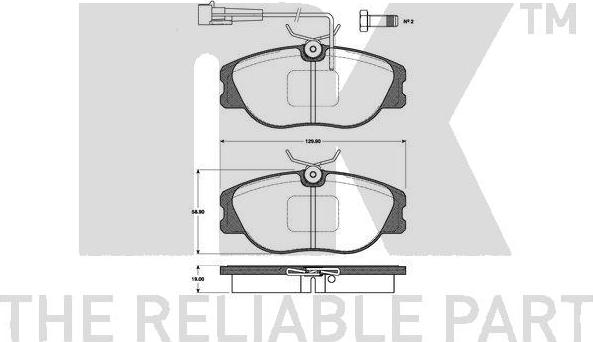 NK 221014 - Тормозные колодки, дисковые, комплект autospares.lv