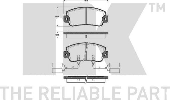 NK 221010 - Тормозные колодки, дисковые, комплект autospares.lv