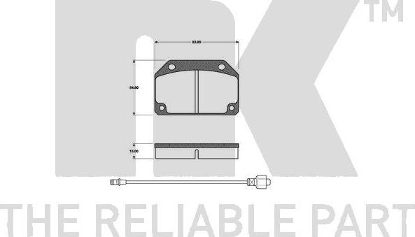 NK 221809 - Тормозные колодки, дисковые, комплект autospares.lv