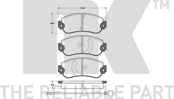 NK 221814 - Тормозные колодки, дисковые, комплект autospares.lv