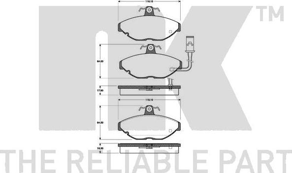 NK 221207 - Тормозные колодки, дисковые, комплект autospares.lv