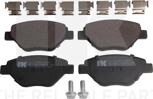 NK 223952 - Тормозные колодки, дисковые, комплект autospares.lv
