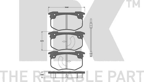 NK 223922 - Тормозные колодки, дисковые, комплект autospares.lv