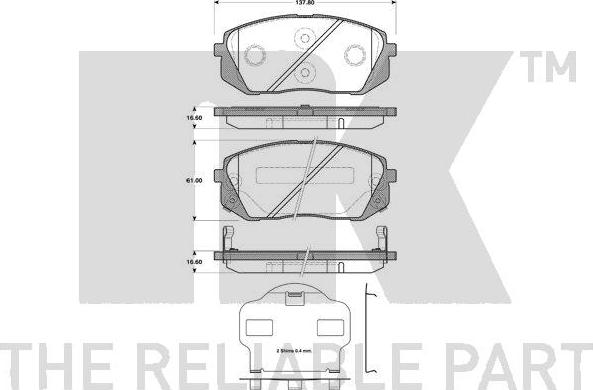 NK 223430 - Тормозные колодки, дисковые, комплект autospares.lv