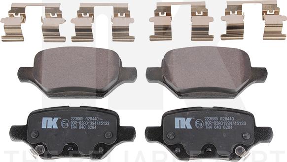 NK 223665 - Тормозные колодки, дисковые, комплект autospares.lv