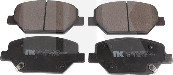 NK 223662 - Тормозные колодки, дисковые, комплект autospares.lv