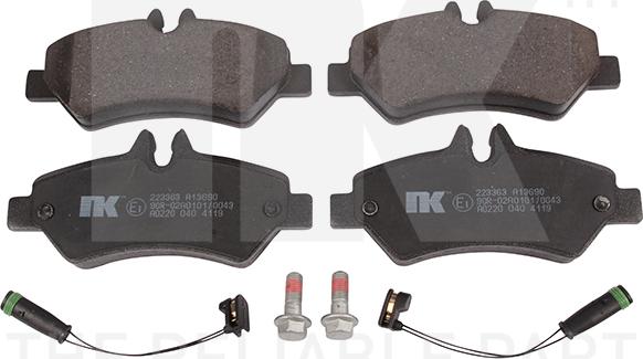 NK 223363 - Тормозные колодки, дисковые, комплект autospares.lv