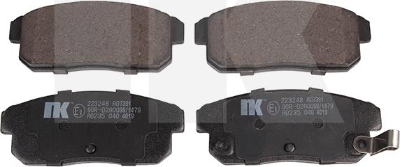 NK 223248 - Тормозные колодки, дисковые, комплект autospares.lv