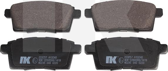 NK 223 257 - Тормозные колодки, дисковые, комплект autospares.lv