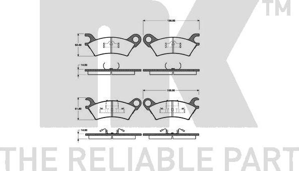 NK 223207 - Тормозные колодки, дисковые, комплект autospares.lv