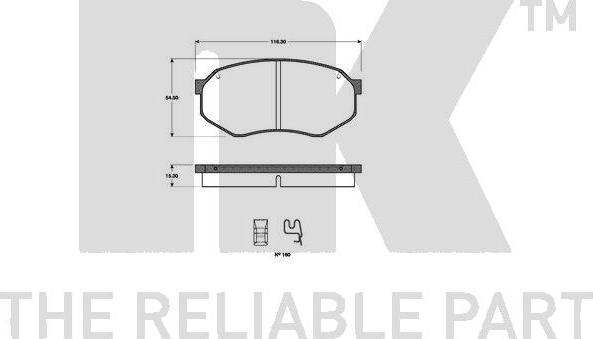 NK 223216 - Тормозные колодки, дисковые, комплект autospares.lv