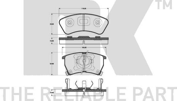 NK 223227 - Тормозные колодки, дисковые, комплект autospares.lv