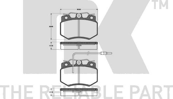 NK 223711 - Тормозные колодки, дисковые, комплект autospares.lv