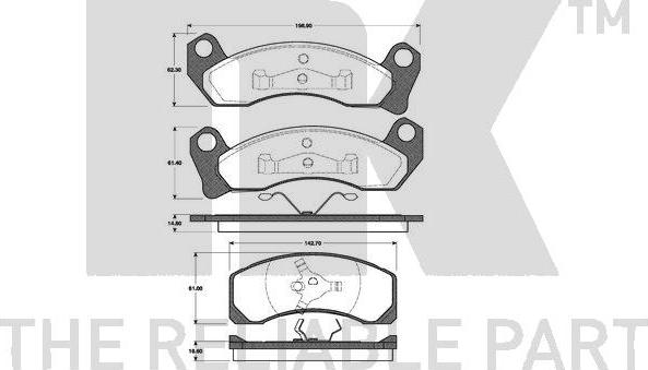 NK 222523 - Тормозные колодки, дисковые, комплект autospares.lv