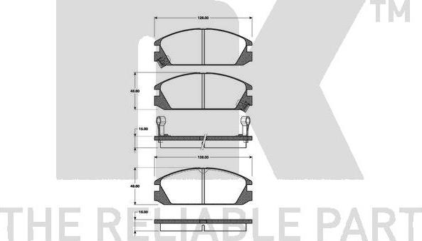 NK 222607 - Тормозные колодки, дисковые, комплект autospares.lv