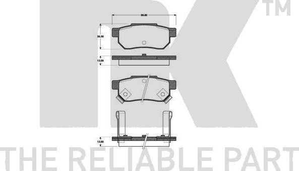 NK 222610 - Тормозные колодки, дисковые, комплект autospares.lv