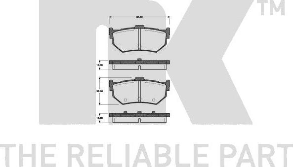 NK 222611 - Тормозные колодки, дисковые, комплект autospares.lv