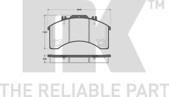 NK 222345 - Тормозные колодки, дисковые, комплект autospares.lv