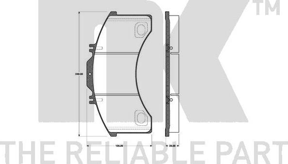 NK 222346 - Тормозные колодки, дисковые, комплект autospares.lv