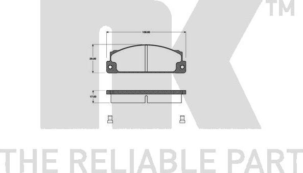 NK 222315 - Тормозные колодки, дисковые, комплект autospares.lv