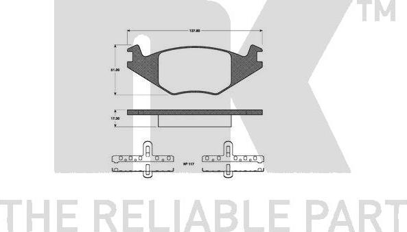 NK 222337 - Тормозные колодки, дисковые, комплект autospares.lv