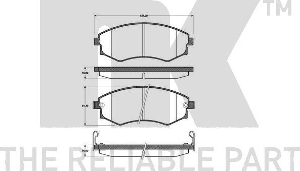 NK 222252 - Тормозные колодки, дисковые, комплект autospares.lv