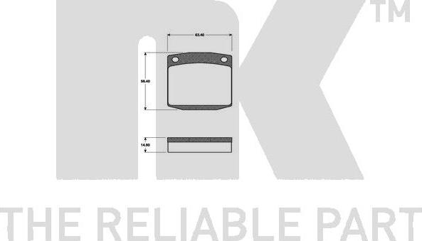 NK 222202 - Тормозные колодки, дисковые, комплект autospares.lv