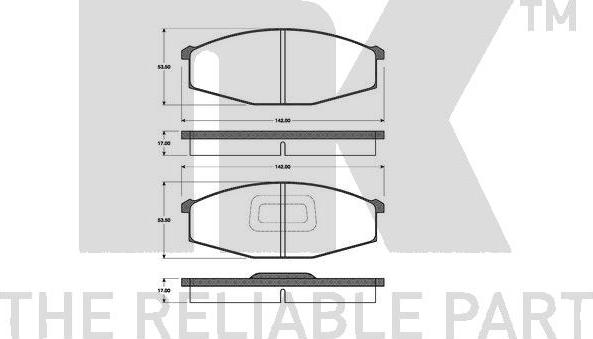 NK 222216 - Тормозные колодки, дисковые, комплект autospares.lv