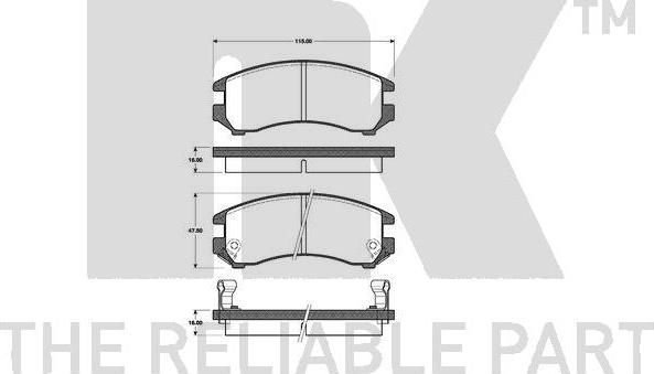 NK 222217 - Тормозные колодки, дисковые, комплект autospares.lv