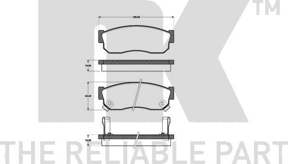 NK 222231 - Тормозные колодки, дисковые, комплект autospares.lv