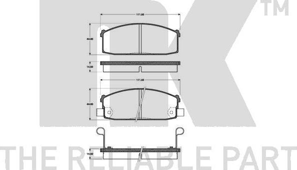 NK 222232 - Тормозные колодки, дисковые, комплект autospares.lv