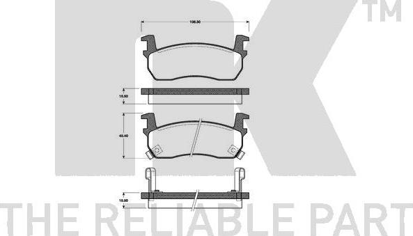 NK 222224 - Комплект тормозных колодок, стояночный тормоз autospares.lv