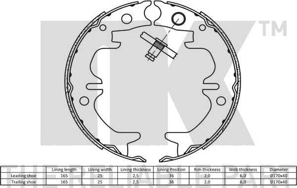 NK 2745729 - Комплект тормозов, ручник, парковка autospares.lv